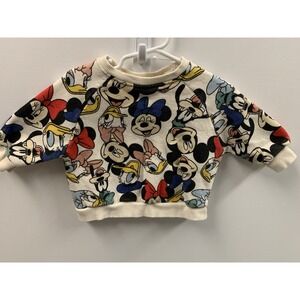 Zara Disney Kids Pullover Long Sleeve Sweater Sweatshirt Cream 3-6 Months